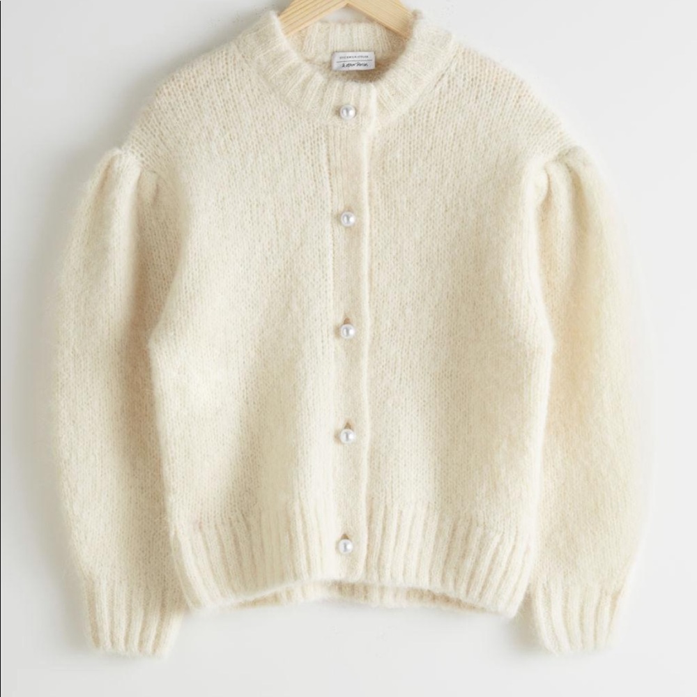 & other stories cardigan with pearl buttons